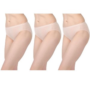Memoi Combed Cotton Basic Hipster Panties 3 Pack - 1 of 4