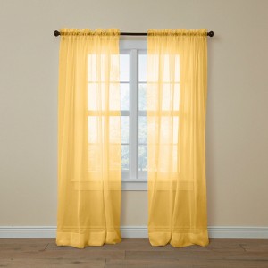 BrylaneHome BH Studio Sheer Voile Rod-Pocket Panel Pair - 1 of 4