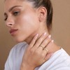 14K Gold Plated 925 Silver CZ Stud Earrings - Flat Back Cartilage & Helix Piercing Jewelry for Women - 4 of 4