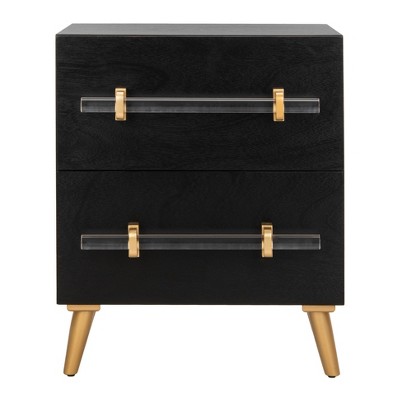 2 Drawer Sienne Nightstand Black - Safavieh