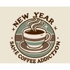 New Year, Same Coffee Addiction Adult Crew Neck Short Sleeve Tee - 2 of 2