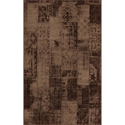 Autumn Collection Brown Synthetic Rectangular Area Rug