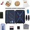 BEAFUP Set of 3  Luggage Sets ABS Lightweight Suitcase with Two Hooks, Spinner Wheels, TSA Lock, (20/24/28) - 2 of 4
