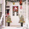 4.5 Ft Pre-Lit Snow Flocked Artificial Christmas Tree with 108 LED Lights, Dual Color Modes, Tabletop Xmas Tree with Red Berries & Pine Cones - 3 of 4