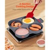 VEVOR 4-Cup Nonstick Egg Pan, Aluminum Omelette Skillet with Lid, Oil Brush & Scraper, Ideal for Eggs, Pancakes, Burgers, Sandwiches, Gas & Induction - 2 of 4