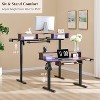 SinCiDo Height Adjustable Electric Standing Desk with Charging Station, 48" Sit Stand Up Computer Home Office Desk with LED Lights, Dark Walnut - 3 of 4