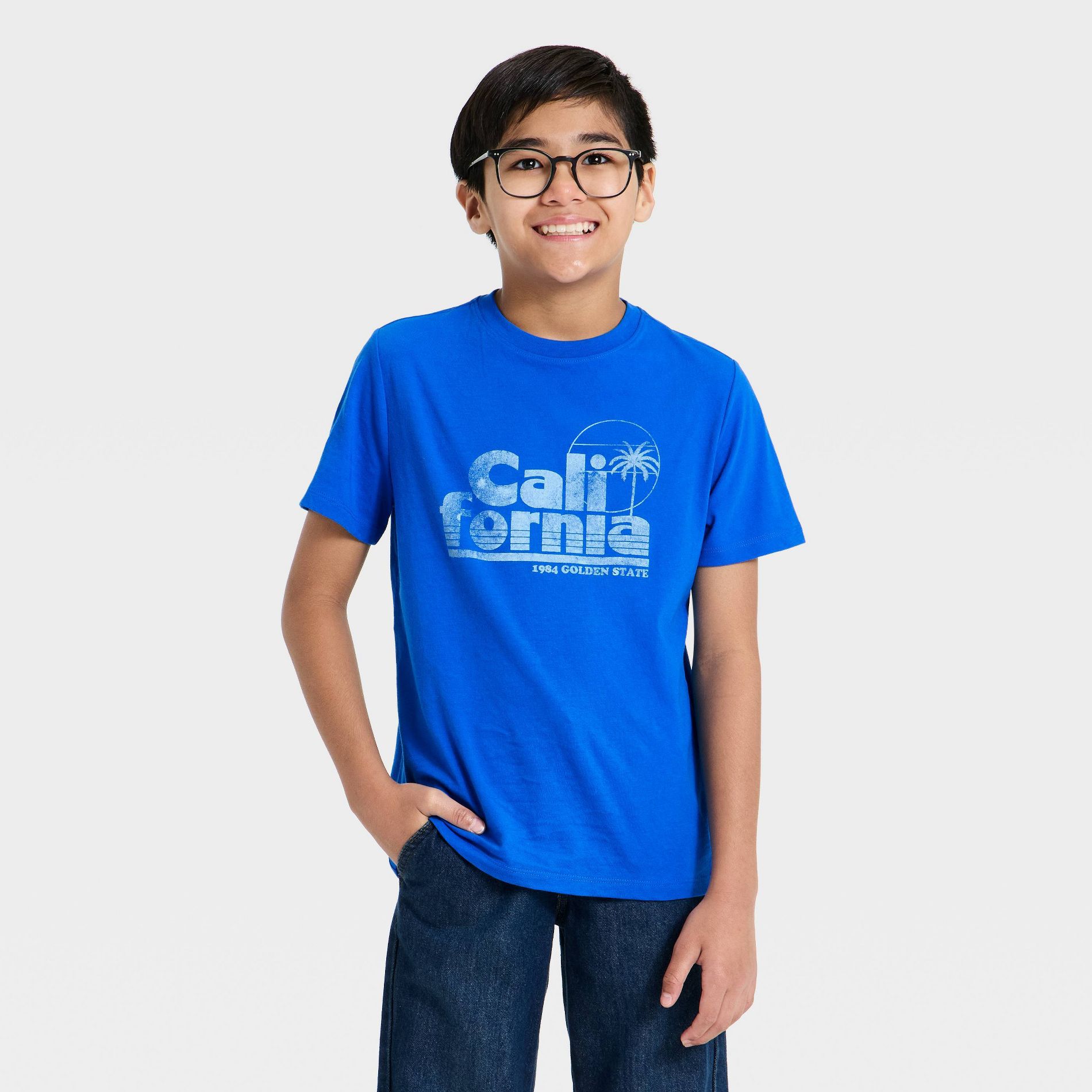 Boys' Short Sleeve California Graphic T-Shirt - Cat & Jack™ Blue