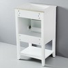 20" Freestanding Bathroom Vanity with Ceramic Sink, Open Shelf, Cabinet Storage & Soft-Close Door, Solid Wood & MDF Construction - 4 of 4