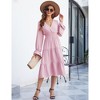 Clearlove Casual V Neck Layered Long Sleeve Wedding Guest Maxi Dresses for Women Flowy Maxi Dress - 2 of 4