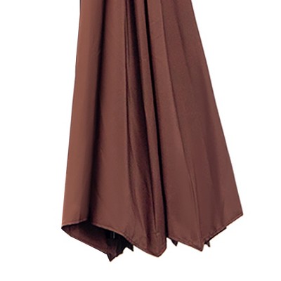 Brown Cantilever Patio Umbrella with UV Protection and Sturdy Stand