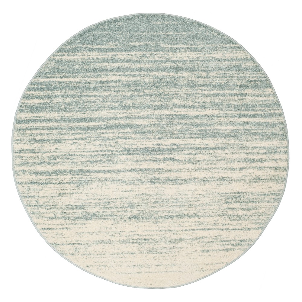 6' Ombre Design Round Area Rug Slate/Cream - Safavieh
