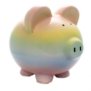 Child To Cherish 7.75 In Rainbow Ombre Bank Money Save Decorative Banks - 1 of 4