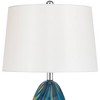 Possini Euro Design Pablo Modern Table Lamp with Round Riser 28 1/2" Tall Blue Art Glass White Drum Shade for Bedroom Living Room Bedside Nightstand - 3 of 4