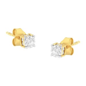 Haus of Brilliance Yellow Plated Sterling Silver 1/4 Cttw Diamond Stud Earring - 1 of 4