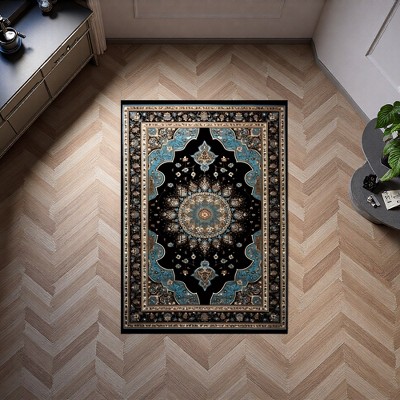 FURNIinspire Floor Mats Vintage Living Room Carpet Large Area Washable Rug Non Slip Bedroom Mat, Comfort Floormat Home Decor, Multicolored, 48"*72"