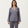 Anna-Kaci Lounge Women's 2-Piece Set Floral Print Pajama Top with Button Front and Trim Details Paired with Matching Pants - 2 of 4