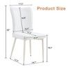 AZL1 Life Concept Accent Chairs 4 Modern Minimalist Dining Chair, PU Leather Curved Back, Seat Cushion, White Metal Chair Legs, White, 17.3"*17.7"*35" - 3 of 4