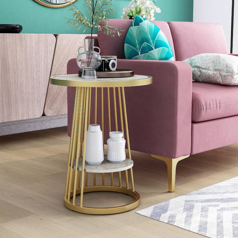 24/7 Shop At Home Tinful Modern Round Side Table  , 5 of 13