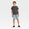 Boys' Short Sleeve Checkered T-Shirt - Cat & Jack™ Charcoal Gray - 3 of 3