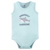 Hudson Baby Infant Boys Bodysuit, Short and Sock, Handsome Shark - 3 of 4