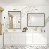 Apmir H Rectangular High-Strength Tempered Glass and Aluminum Alloy Framed French Cleat Mounted Wall Decor Bathroom Vanity Mirror in Matte Black - 4 of 4