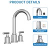 8 Inch Widespread Bathroom Faucet, Modern 3-Hole Sink Faucet with Stainless Steel Pop-Up Drain, 360° Swivel Spout, Brushed Nickel for Guest Bath - 4 of 4