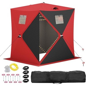 TackView Pop Up Ice Fishing Tent, Windproof Portable Hub Design - 1 of 4