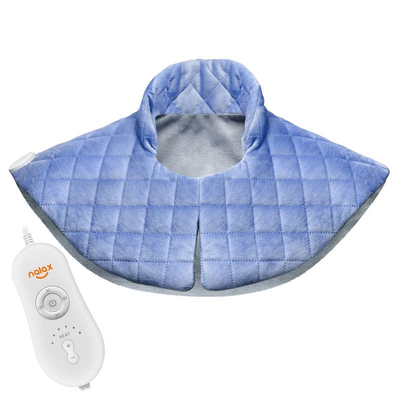 nalax Heating Pad for Neck and Shoulders Pain Relief, 22 x 24 Inches Extra Large Size Heating Pad w/6 Heating Levels, 2 Hours Auto-Off, Light Purple, 1 of 7