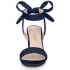 Allegra K Women's Back to College Faux Suede Open Toe Ankle Tie Back Chunky Heel Sandals - 2 of 4