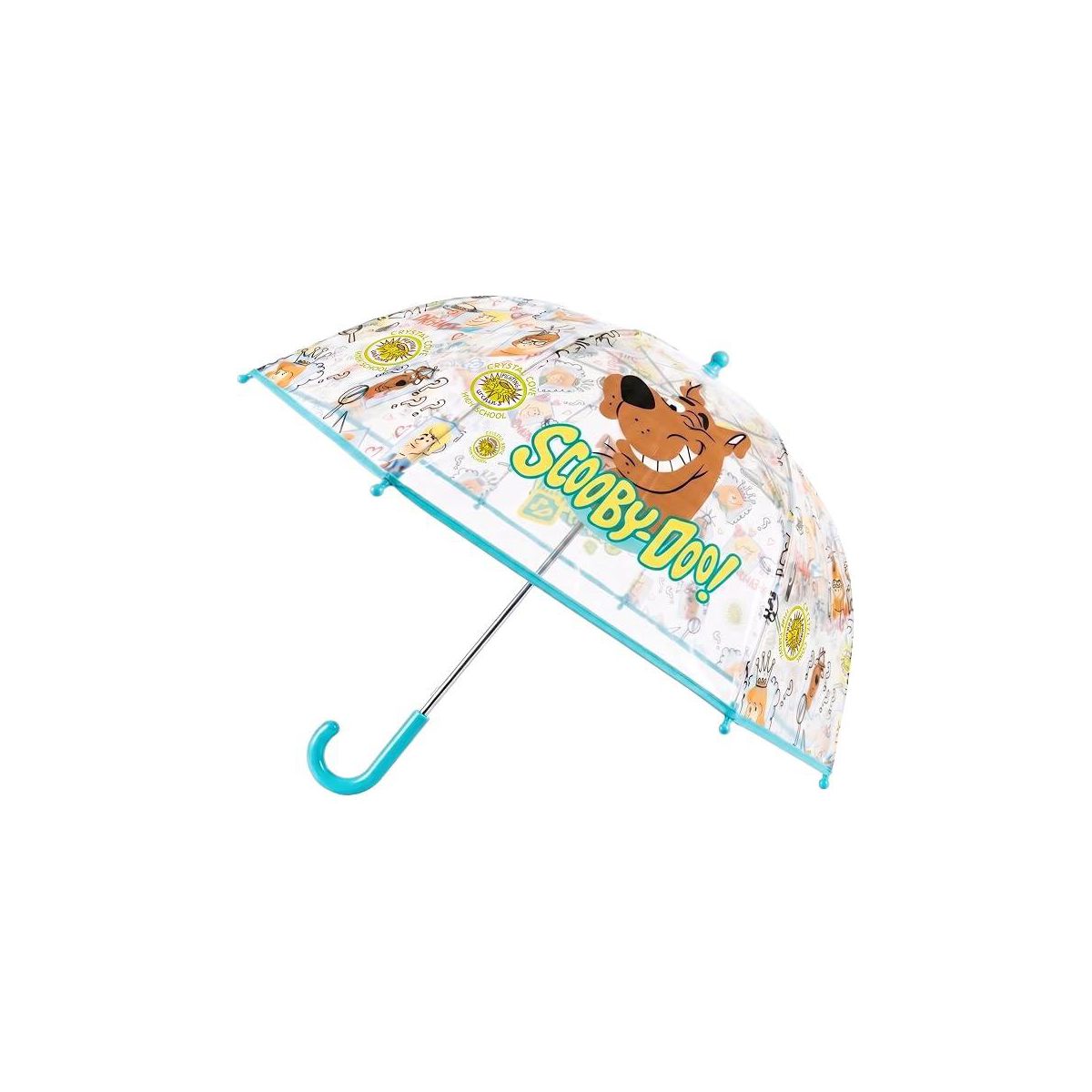 Scooby Doo Kids Umbrella for Girls - Dome Clear Bubble Umbrellas for Rain Windproof & Transparent with Easy Grip Handle Ages 3-10