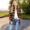 Anna-Kaci Women's Long Sleeve Plaid Button-Up Shirt Jacket with Collared Neckline - 4 of 4