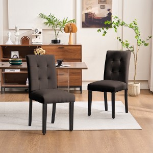 FERPIT Faux Leather Tufted Upholstered Dining Chairs Set of 2 - 1 of 4