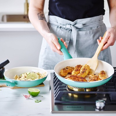 GreenPan Rio 3pk (7&#34;, 9.5&#34; &#38; 11&#34;) Ceramic Nonstick Frypan Set - Turquoise