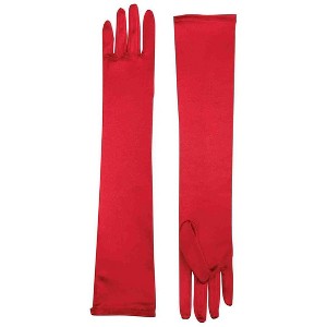 Forum Novelties Long Red Adult Female Costume Satin Dress Gloves - 1 of 1