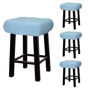 Unique Bargains Polyester Soft Thick Anti-Wrinkle Bar Saddle Seat Stool Covers 4 Pcs - 1 of 4