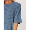 cheibear Women's Tracksuit Short Sleeves Top with Shorts Ribbed Knit Soft Pajama Sets - 4 of 4