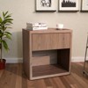 Mshliw Modern Fluted Nightstand with Drawer & Open Storage, Wide Bedside Table for Bedroom, Living Room or Home Office - 2 of 4
