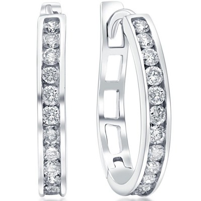 Pompeii3 1/2Ct Diamond Hoops in 10k White or Yellow Gold