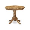 HomeStock 3-Pc Natural Oil Finish Solid Wood Top - Round Dining Room Set - Seats 4 - 3 of 4