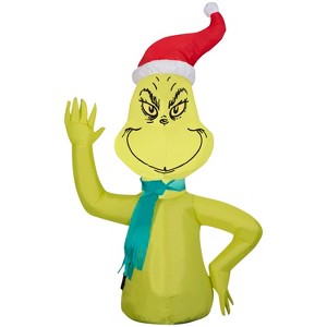 Gemmy CarBuddy® Christmas Inflatable Grinch, 3.5 ft Tall, Multi - 1 of 4