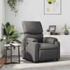 vidaXL Leather Massage Recliner Chair for Living Room, Home Theater, 6-Point Vibration Massage, Adjustable Back & Footrest, Side Pocket, Gray - 2 of 4