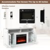 Costway 58" Fireplace TV Stand with LED Lights Entertainment Center for 65 Inch TV Brown/Black/White/Gray - 3 of 4