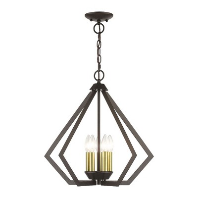 Livex Lighting Prism 5 - Light Chandelier in  English Bronze/Antique Brass
