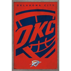 Trends International NBA Oklahoma City Thunder - Logo 25 Framed Wall Poster Prints - 1 of 4