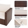8-Piece PE Rattan Outdoor Sectional Set with Cushions, Storage Table & Coffee Table – Brown Wicker Patio Set for Balcony or Backyard - 3 of 4