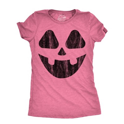 Womens Vintage Jack Pumpkin T Shirt Funny Halloween Jack O Lantern Retro Smile Tee For Ladies - Crazy Dog Women's T Shirt