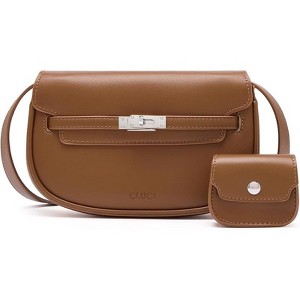 Generic Brown Small Crossbody Purse for Women Compact Vegan Leather ...