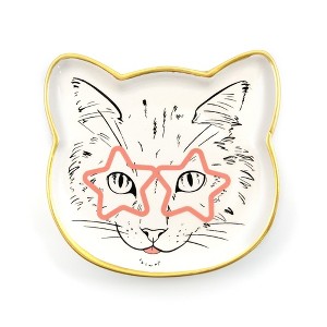 Se7en20 Ceramic Cat Face Catchall Tray - 1 of 4