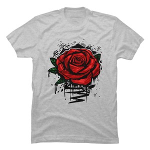 Men's Design By Humans Rugged Rose By Adamzworld T-Shirt - 1 of 4