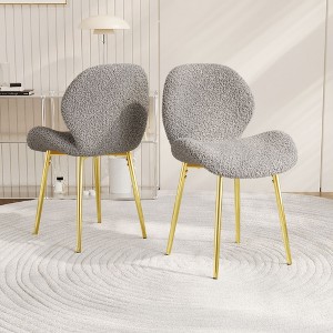 NicBex Velvet Dining Chairs Set of 2,Armless Kitchen Chair with Gold Metal Legs and Curved Back for Dining Room,Kitchen - 1 of 4